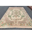 7x11 floral Handmade Area rug , Vintage Rug , 6'10 X 10'9 Farmhouse Retro rug ,beige green Nomadic rug