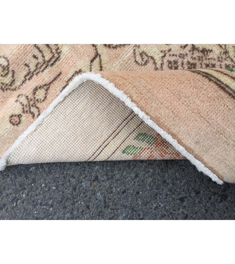 7x11 floral Handmade Area rug , Vintage Rug , 6'10 X 10'9 Farmhouse Retro rug ,beige green Nomadic rug