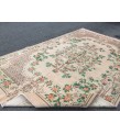 7x11 floral Handmade Area rug , Vintage Rug , 6'10 X 10'9 Farmhouse Retro rug ,beige green Nomadic rug
