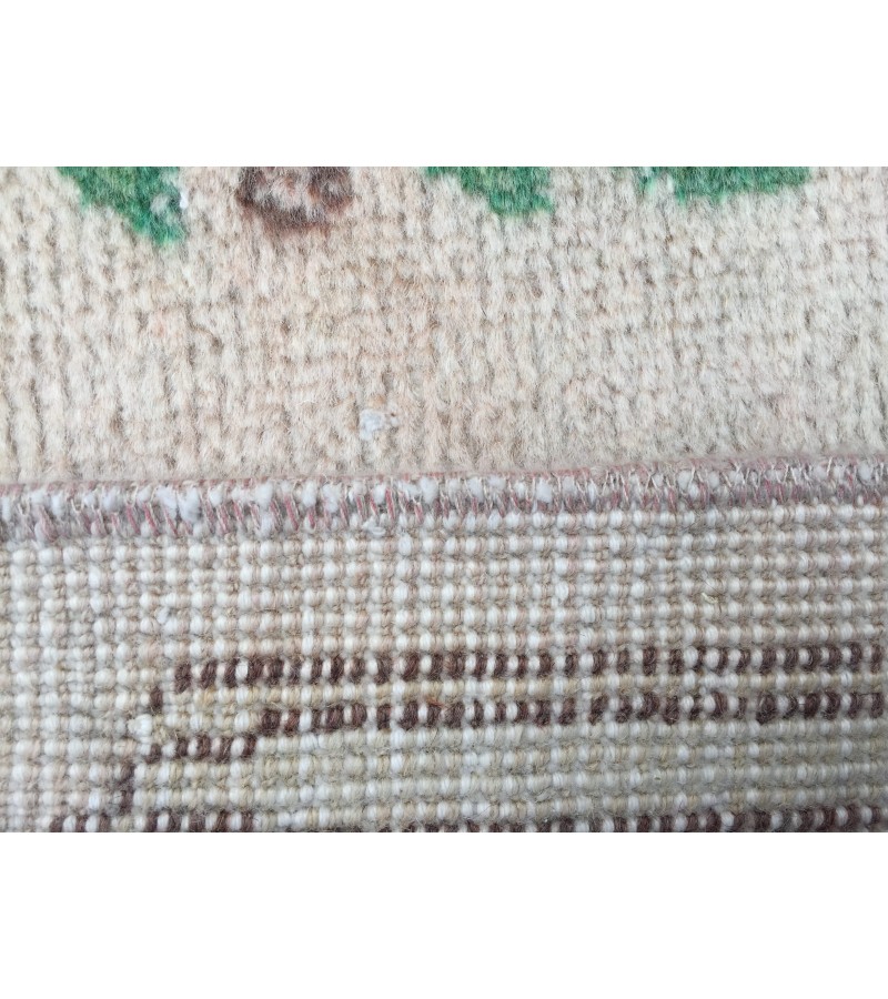 7x11 floral Handmade Area rug , Vintage Rug , 6'10 X 10'9 Farmhouse Retro rug ,beige green Nomadic rug