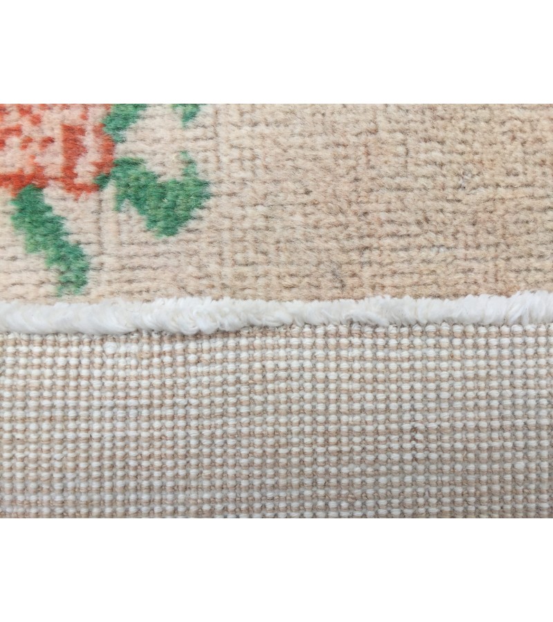 7x11 floral Handmade Area rug , Vintage Rug , 6'10 X 10'9 Farmhouse Retro rug ,beige green Nomadic rug