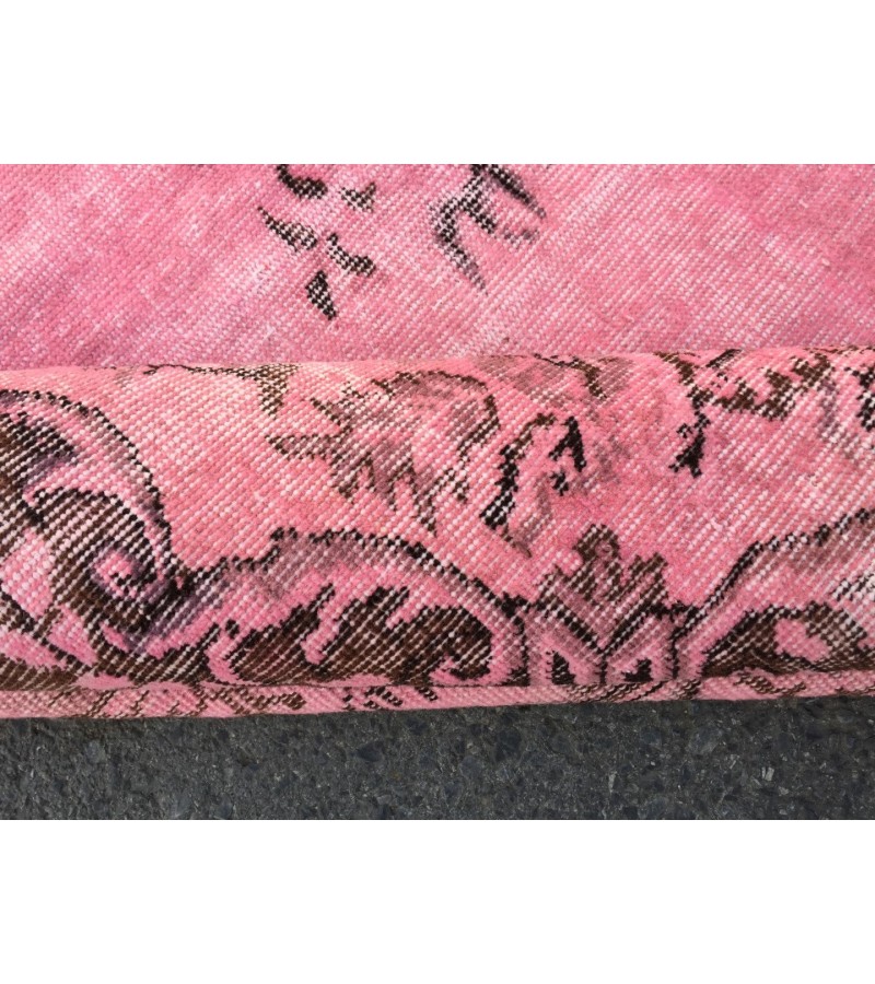 6x9 rustic living room rug, Turkish handmade rug , 5'7 X 9'3 pink woven rug