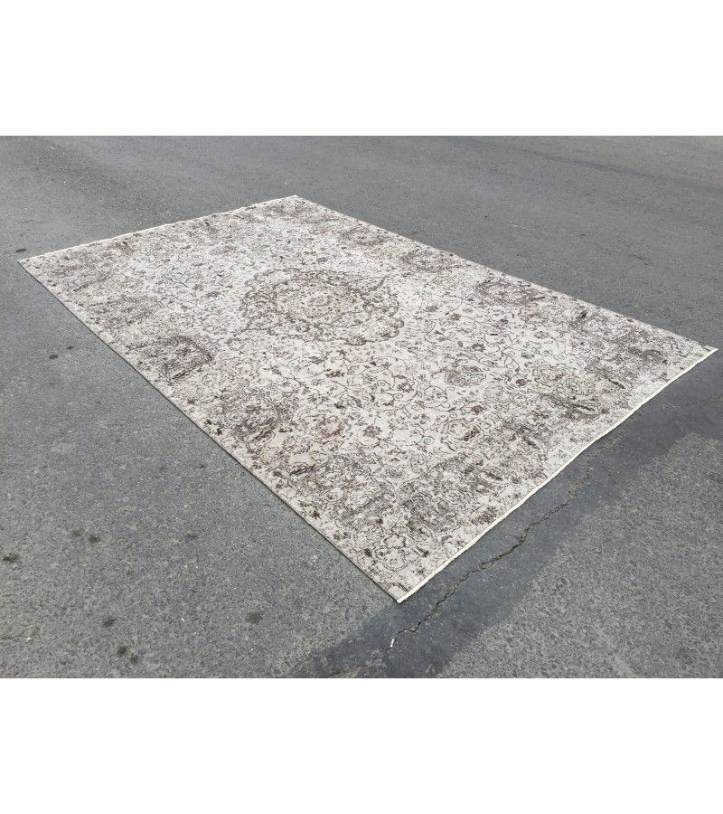 7x11 vintage dining room rug, area rug, 6'9 X 10'9 Turkish living room rug