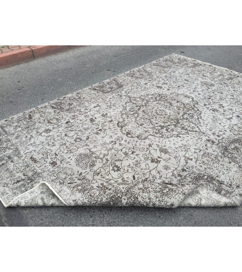 7x11 vintage dining room rug, area rug, 6'9 X 10'9 Turkish living room rug