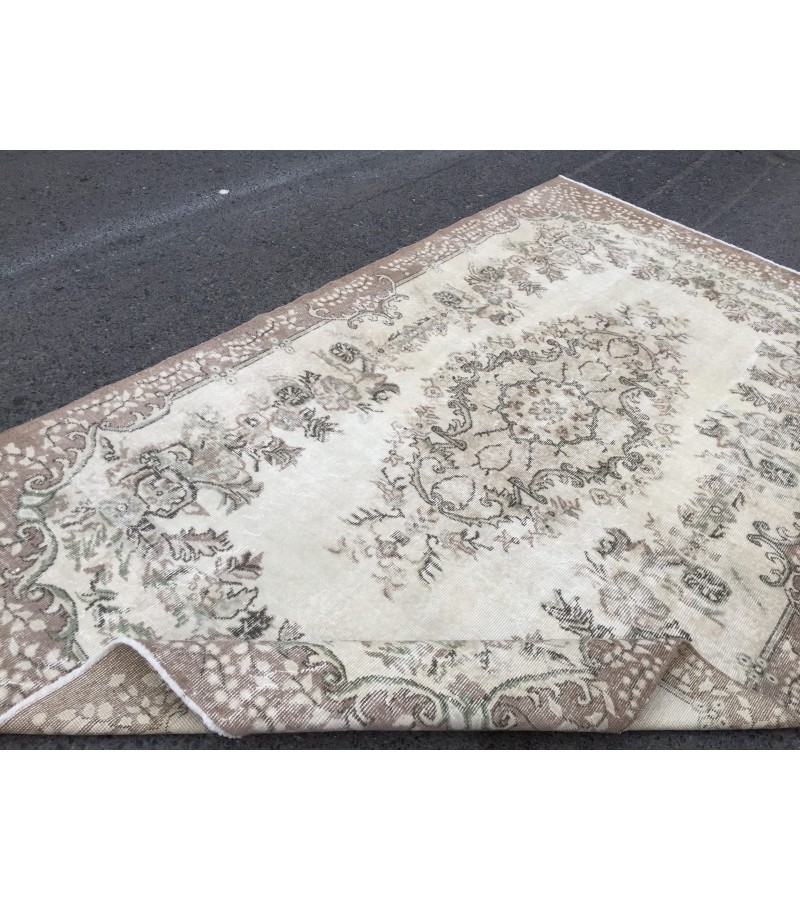 5x9 hand knotted rug, rustic area rug, rug for living room, 5'5 X 9' bedroom Rug