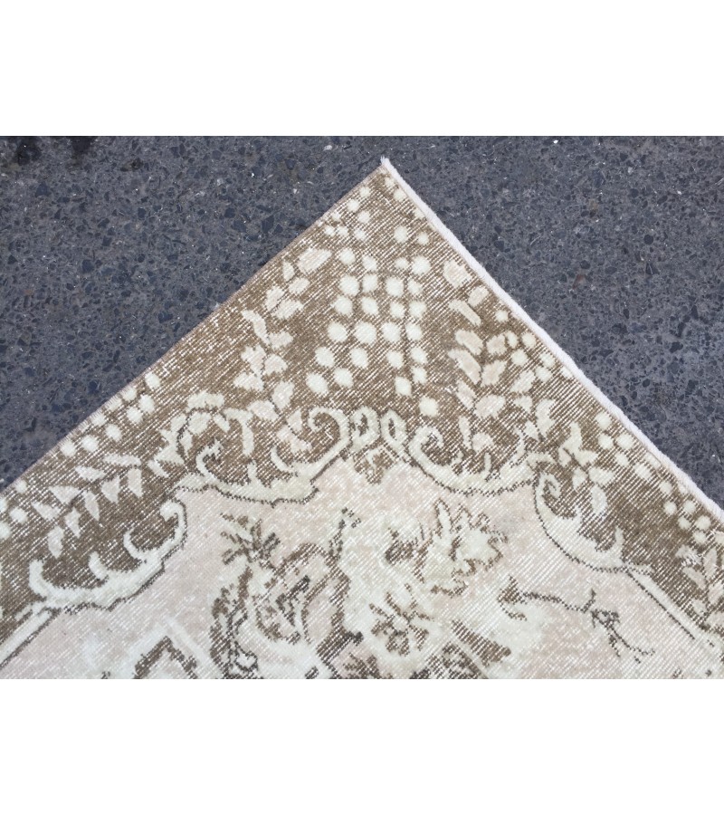 7x9 rustic Turkish rug, bedroom rug, Hand knotted Rug , Wool Rug, 6'7 X 9'2 retro rug