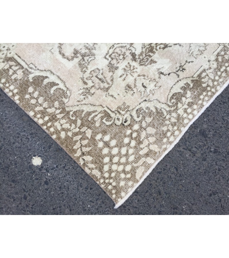 7x9 rustic Turkish rug, bedroom rug, Hand knotted Rug , Wool Rug, 6'7 X 9'2 retro rug