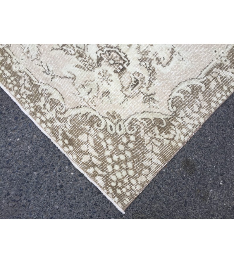 7x9 rustic Turkish rug, bedroom rug, Hand knotted Rug , Wool Rug, 6'7 X 9'2 retro rug