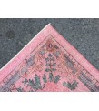 7x11 floral pink vintage Living room rug, retro rug, 7'5 X 10'8 handmade rug
