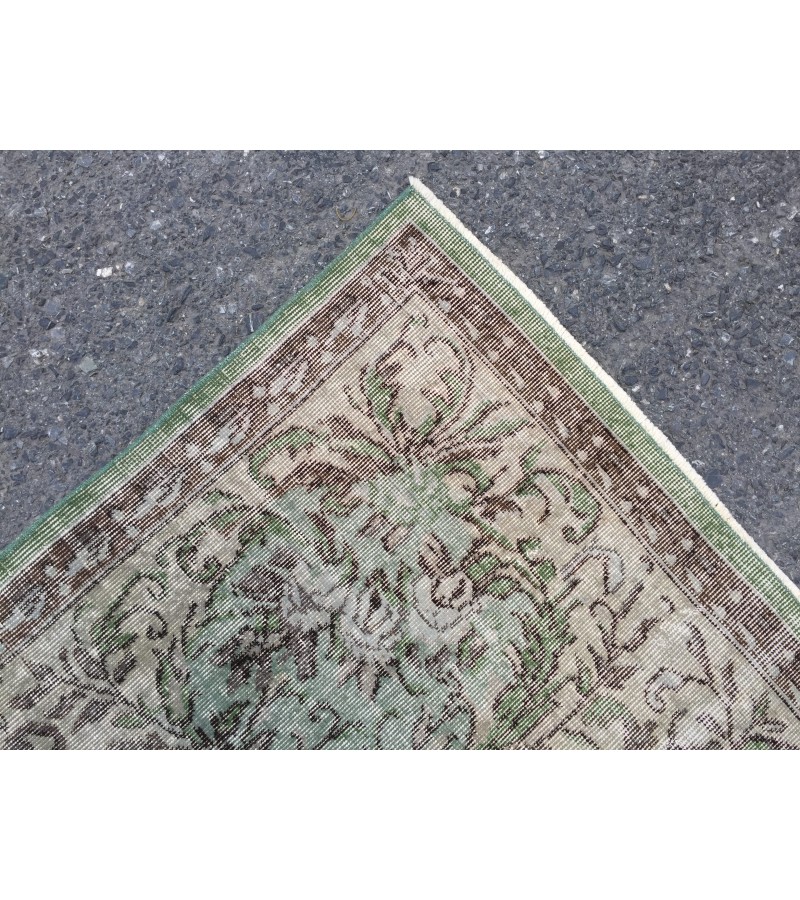 6x10 green gray bedroom rug, Vintage turkish rug , Living room rug , 6'5 X 10' boho Rug