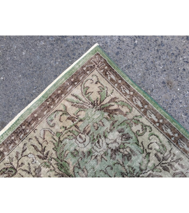 6x10 green gray bedroom rug, Vintage turkish rug , Living room rug , 6'5 X 10' boho Rug