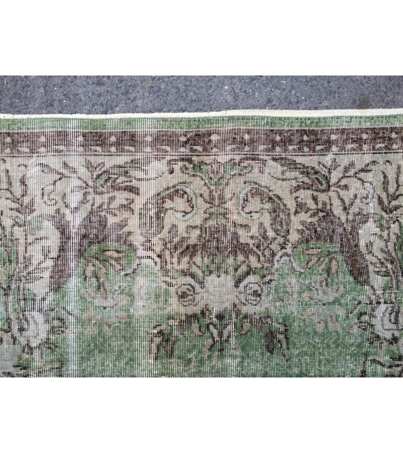 6x10 green gray bedroom rug, Vintage turkish rug , Living room rug , 6'5 X 10' boho Rug