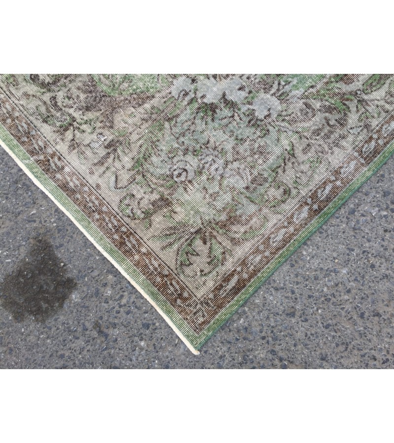 6x10 green gray bedroom rug, Vintage turkish rug , Living room rug , 6'5 X 10' boho Rug