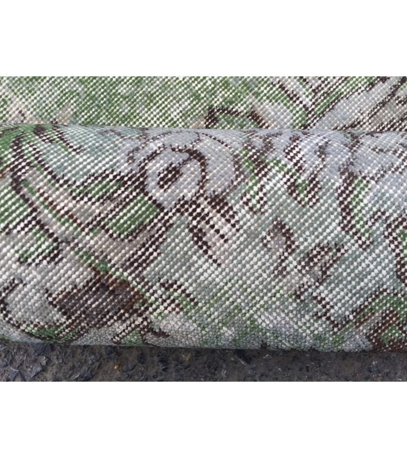 6x10 green gray bedroom rug, Vintage turkish rug , Living room rug , 6'5 X 10' boho Rug