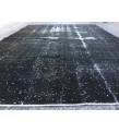 7x10 black handmade rug, living room rug, 6'8 X 10' dark deco rug, wool rug