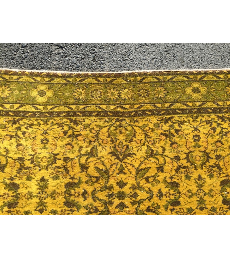 8x10 Wool Yellow Green Oushak Rug , 7x10 Handmade Area rug , 6'11 x 10'1 Turkish Rug