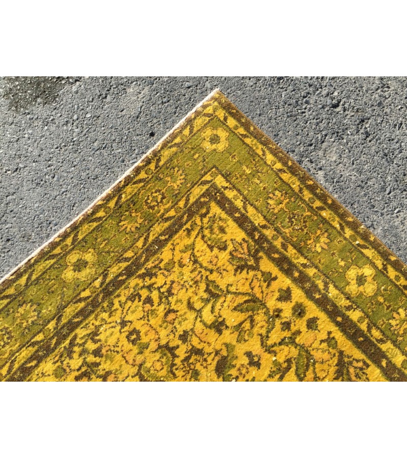 8x10 Wool Yellow Green Oushak Rug , 7x10 Handmade Area rug , 6'11 x 10'1 Turkish Rug