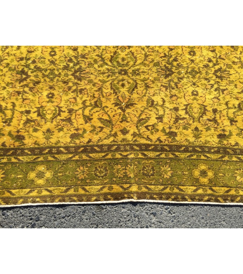 8x10 Wool Yellow Green Oushak Rug , 7x10 Handmade Area rug , 6'11 x 10'1 Turkish Rug