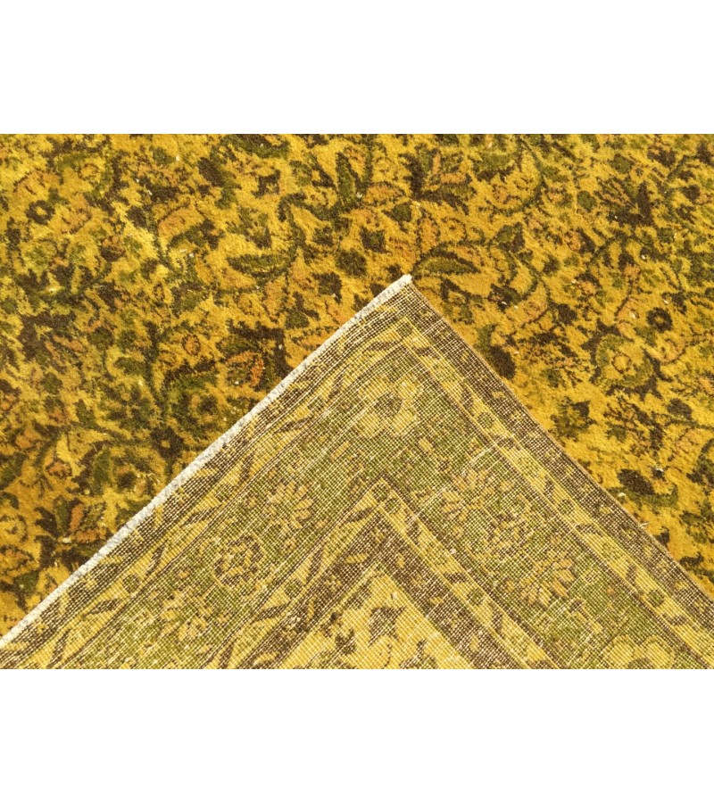 8x10 Wool Yellow Green Oushak Rug , 7x10 Handmade Area rug , 6'11 x 10'1 Turkish Rug