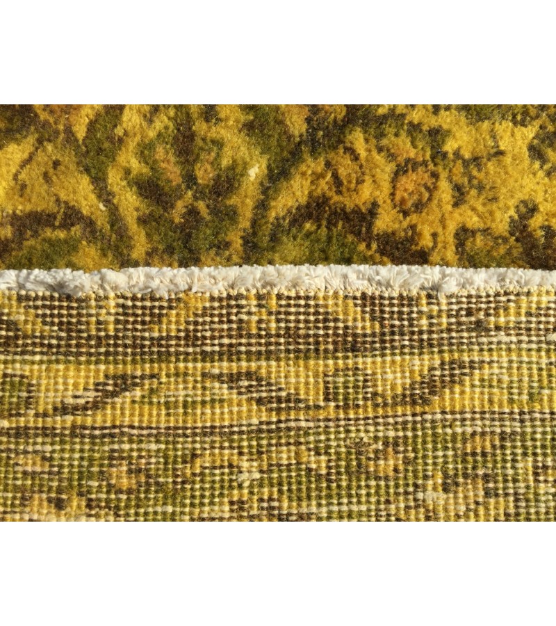 8x10 Wool Yellow Green Oushak Rug , 7x10 Handmade Area rug , 6'11 x 10'1 Turkish Rug