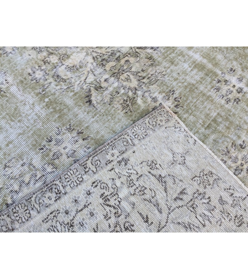 7x10 faded beige green rug, area rug , 7'1 X 9'10 rug for living room, wool rug