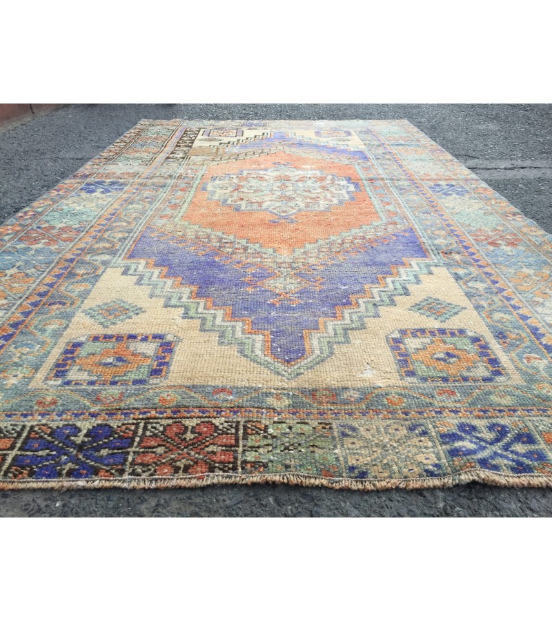 4x6 boho geometric bedroom rug, entryway rug, , dining room rug, 3'7 X 6' Turkish rug