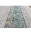 3x11 rustic corridor rug, geometric runner , 3'5 X 10'11 faded kitchen runner