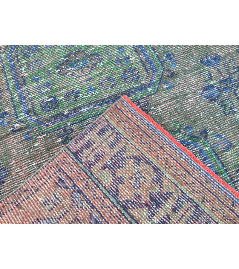 3x11 rustic corridor rug, geometric runner , 3'5 X 10'11 faded kitchen runner