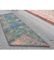 3x11 rustic corridor rug, geometric runner , 3'5 X 10'11 faded kitchen runner