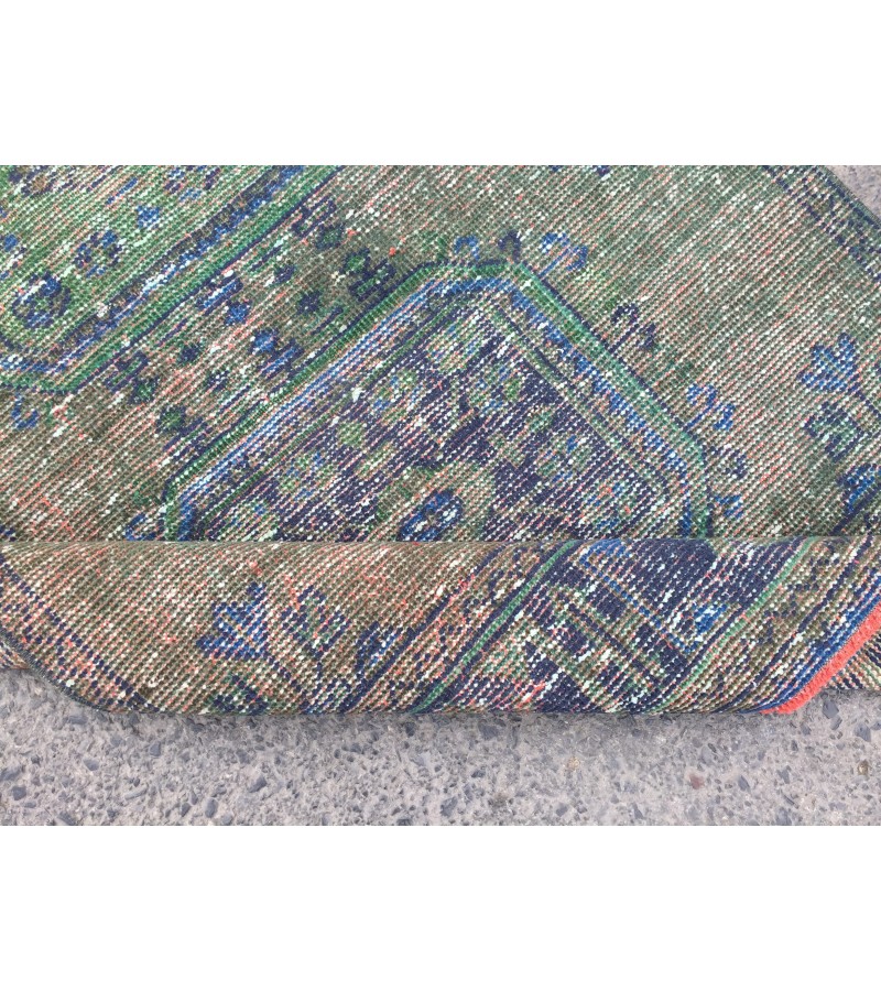 3x11 rustic corridor rug, geometric runner , 3'5 X 10'11 faded kitchen runner