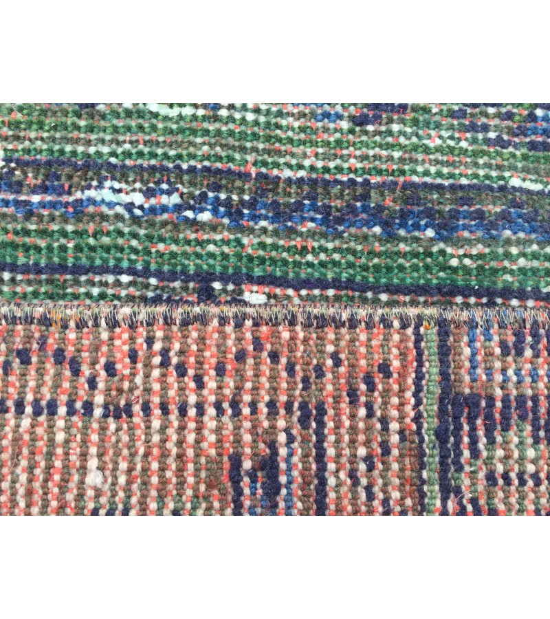 3x11 rustic corridor rug, geometric runner , 3'5 X 10'11 faded kitchen runner