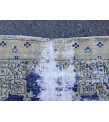 4x6 distressed Turkish rug , bedroom rug, 4' X 6'2 Blue Beige Handmade vintage rug