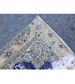 4x6 distressed Turkish rug , bedroom rug, 4' X 6'2 Blue Beige Handmade vintage rug