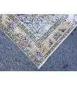 4x6 distressed Turkish rug , bedroom rug, 4' X 6'2 Blue Beige Handmade vintage rug