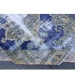 4x6 distressed Turkish rug , bedroom rug, 4' X 6'2 Blue Beige Handmade vintage rug