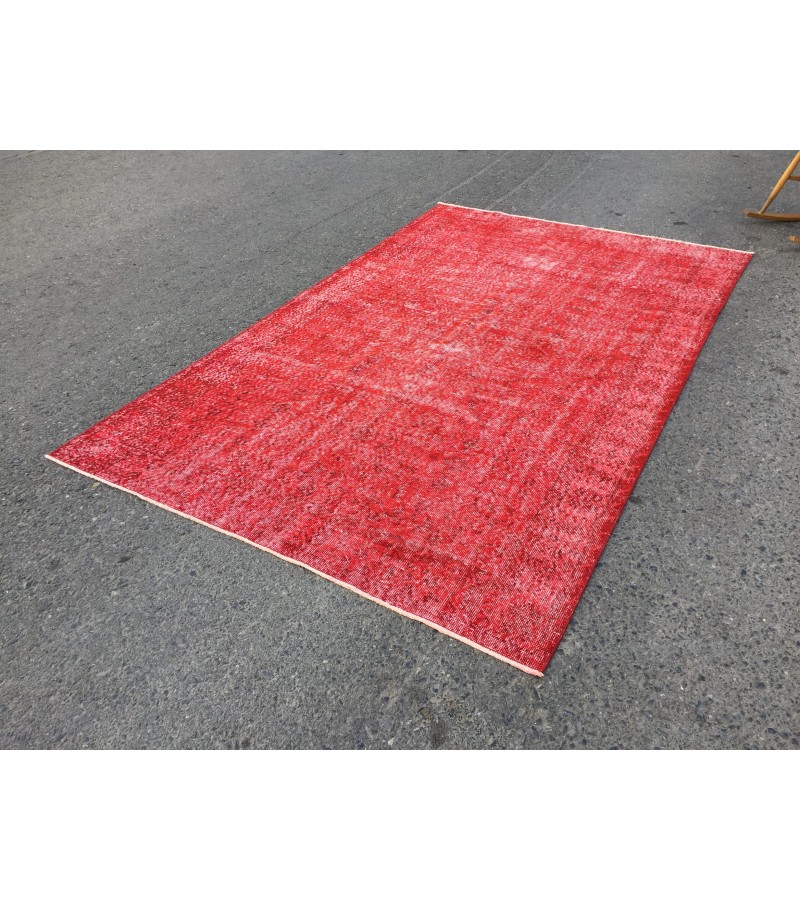 5x9 red bed plan rug, Living room rug , 5'5 X 9' Vintage rug