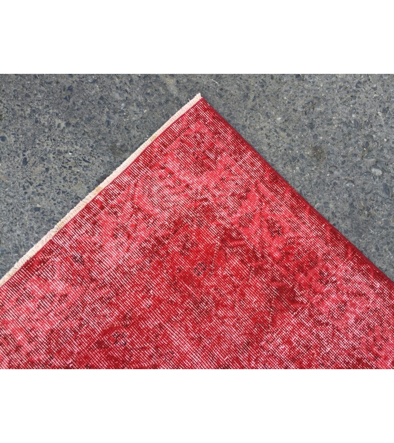 5x9 red bed plan rug, Living room rug , 5'5 X 9' Vintage rug