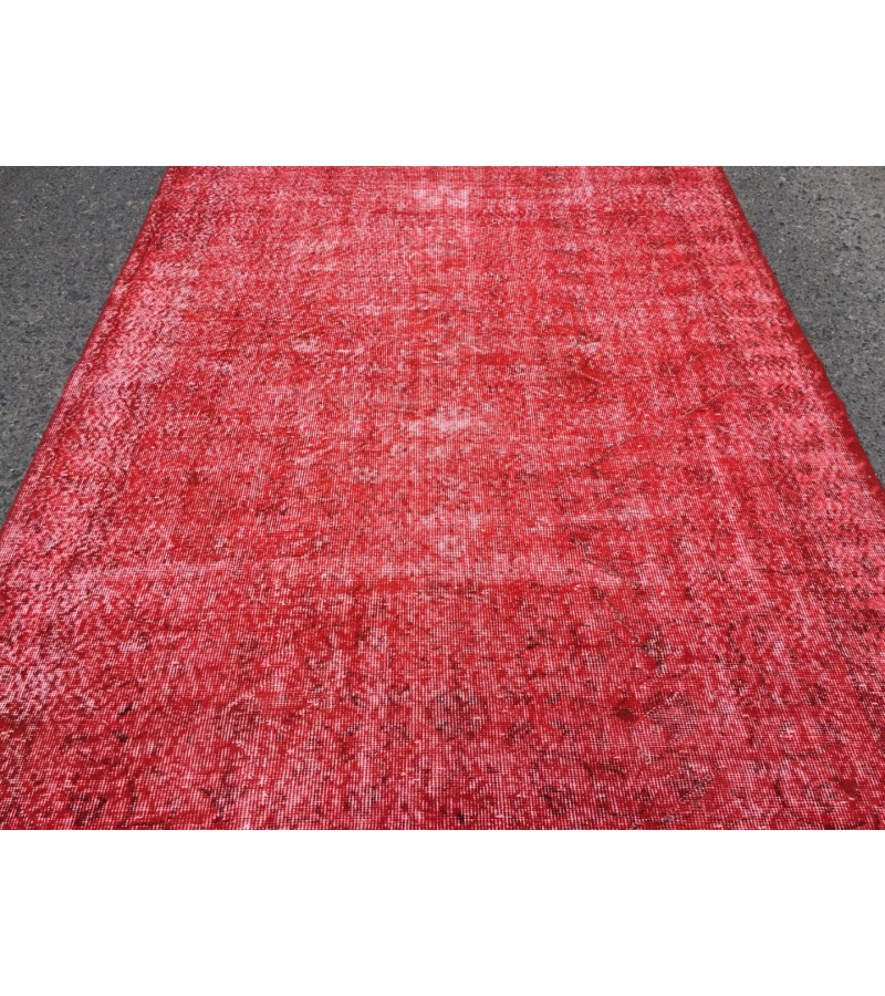 5x9 red bed plan rug, Living room rug , 5'5 X 9' Vintage rug