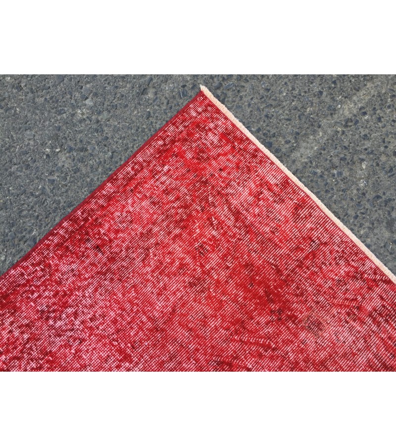 5x9 red bed plan rug, Living room rug , 5'5 X 9' Vintage rug