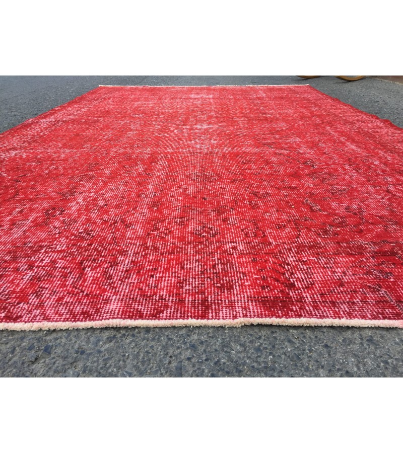 5x9 red bed plan rug, Living room rug , 5'5 X 9' Vintage rug
