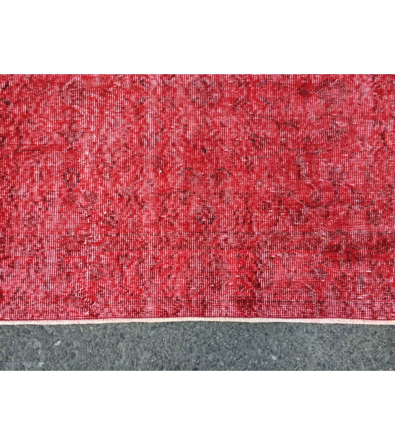 5x9 red bed plan rug, Living room rug , 5'5 X 9' Vintage rug