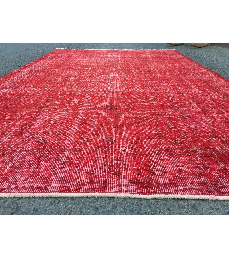 5x9 red bed plan rug, Living room rug , 5'5 X 9' Vintage rug