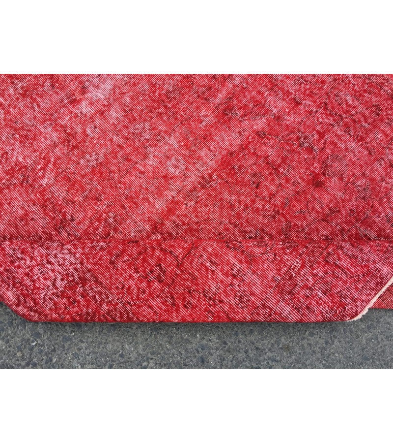 5x9 red bed plan rug, Living room rug , 5'5 X 9' Vintage rug