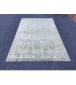 5x8 beige kitchen rug, bed plan rug, Turkish handmade rug, 4'8 X 7'5 retro rug