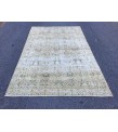 5x8 beige kitchen rug, bed plan rug, Turkish handmade rug, 4'8 X 7'5 retro rug