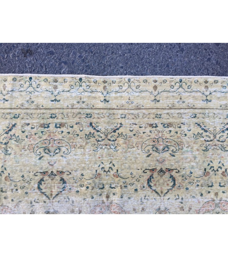 5x8 beige kitchen rug, bed plan rug, Turkish handmade rug, 4'8 X 7'5 retro rug