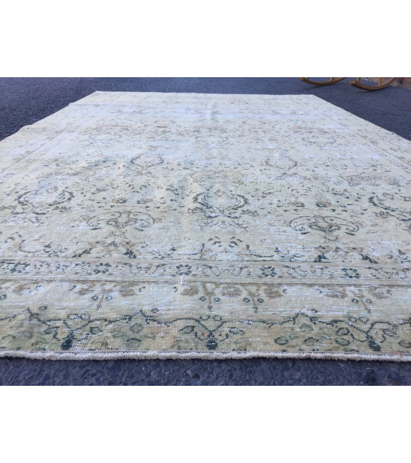 5x8 beige kitchen rug, bed plan rug, Turkish handmade rug, 4'8 X 7'5 retro rug