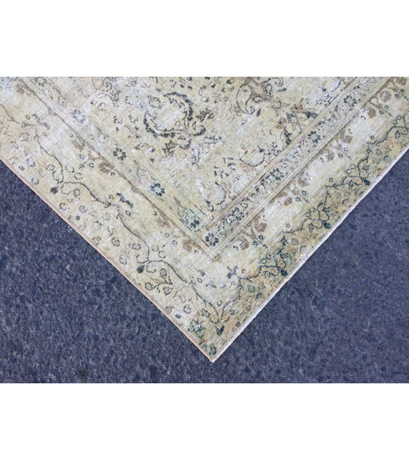 5x8 beige kitchen rug, bed plan rug, Turkish handmade rug, 4'8 X 7'5 retro rug