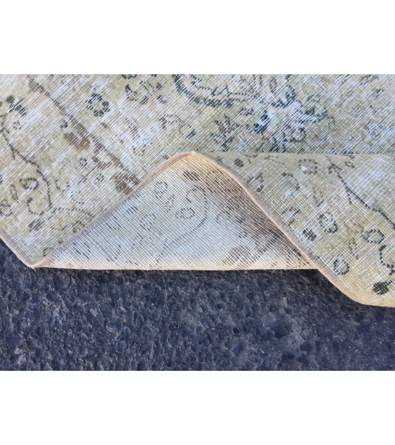 5x8 beige kitchen rug, bed plan rug, Turkish handmade rug, 4'8 X 7'5 retro rug