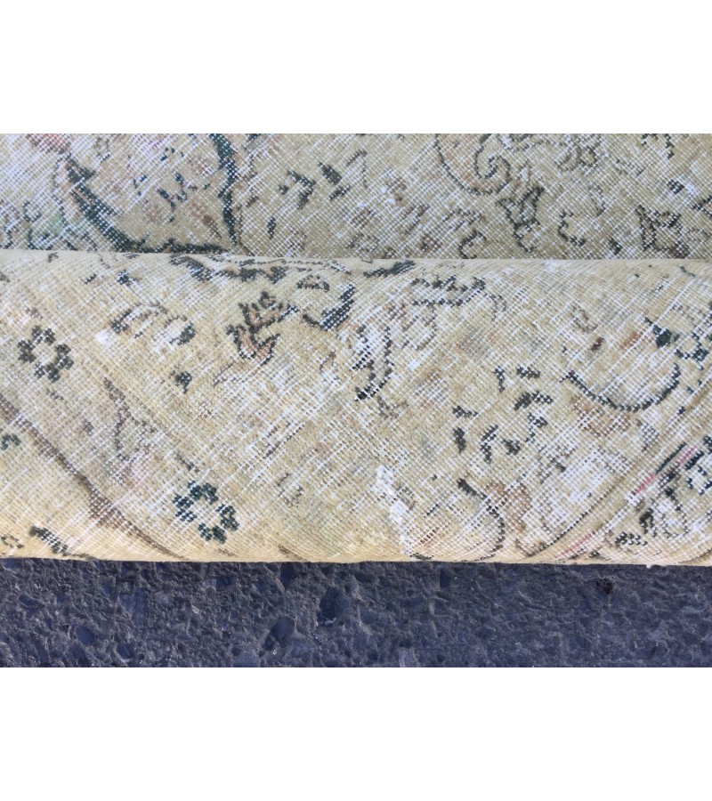 5x8 beige kitchen rug, bed plan rug, Turkish handmade rug, 4'8 X 7'5 retro rug